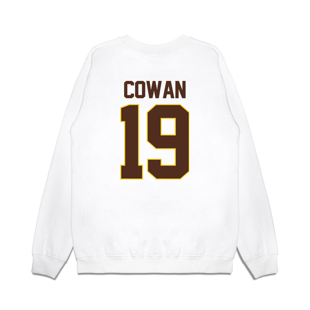 Western Michigan - NCAA Men's Ice Hockey : Bobby Cowan - NCAA® March Madness® 2025 Frozen Four Shersey Premium Crewneck Sweatshirt-1