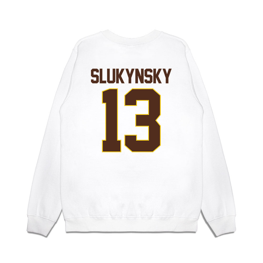 Western Michigan - NCAA Men's Ice Hockey : Grant Slukynsky - NCAA® March Madness® 2025 Frozen Four Shersey Premium Crewneck Sweatshirt-1
