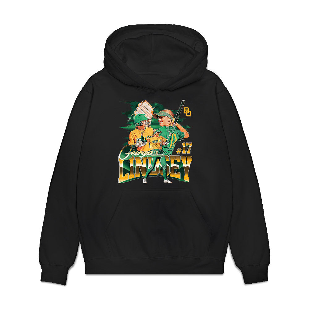 Baylor - NCAA Softball : Georgia Lindsey - Collage Premium Hooded Sweatshirt-0