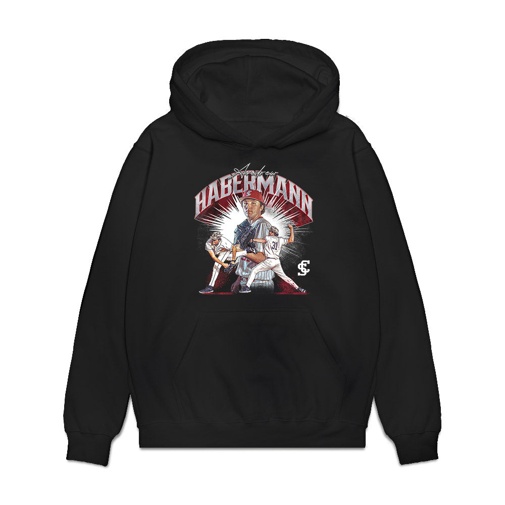 SCU - NCAA Baseball : Andrew Habermann - Premium Hooded Sweatshirt-0