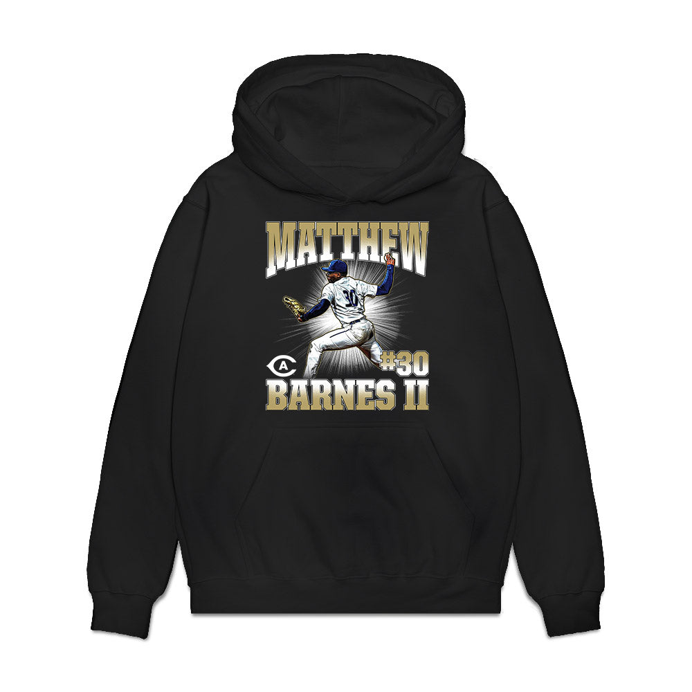 UC Davis - NCAA Baseball : Matthew Barnes II - Collage Premium Hooded Sweatshirt-0