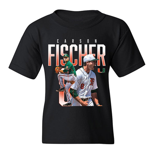 Miami - NCAA Baseball : Carson Fischer - Youth T-Shirt-0