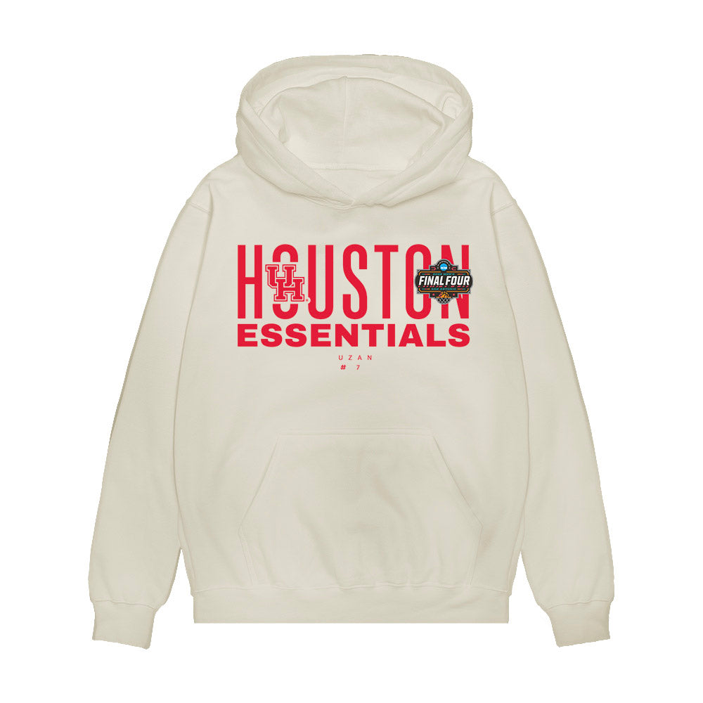 Houston - NCAA Men's Basketball : Milos Uzan - NCAA® March Madness® Essentials Final 4 Premium Hooded Sweatshirt-0