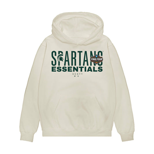 Michigan State - NCAA Men's Basketball : Jordan Scott - NCAA® March Madness® Essentials Final 4 Premium Hooded Sweatshirt-0