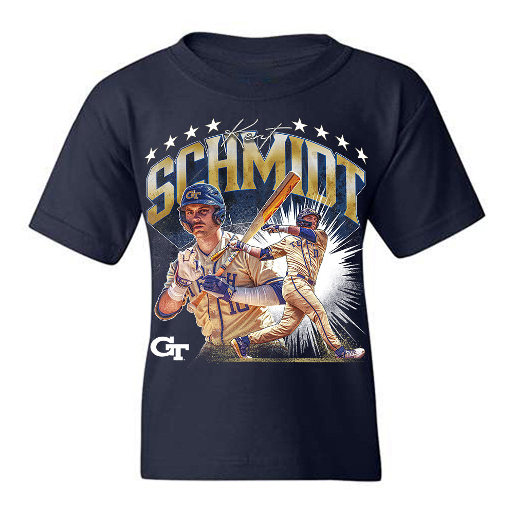 Georgia Tech - NCAA Baseball : Kent Schmidt - Collage Youth T-Shirt-0