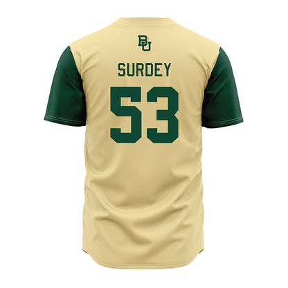 Baylor - NCAA Baseball : Jack Surdey - Cream Jersey-1