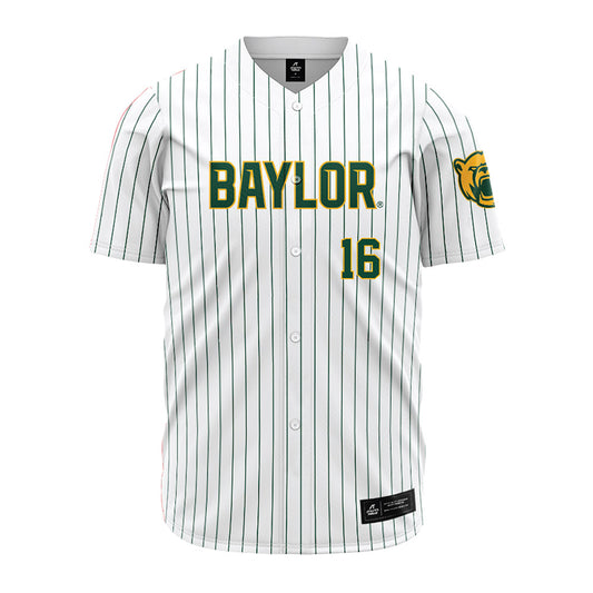 Baylor - NCAA Baseball : Hunter Snow - Pinstripe Jersey-0