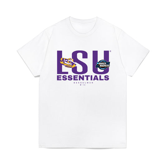 LSU - NCAA Women's Basketball : Izzy Besselman - NCAA® March Madness® Essentials Elite 8 Premium T-Shirt-0
