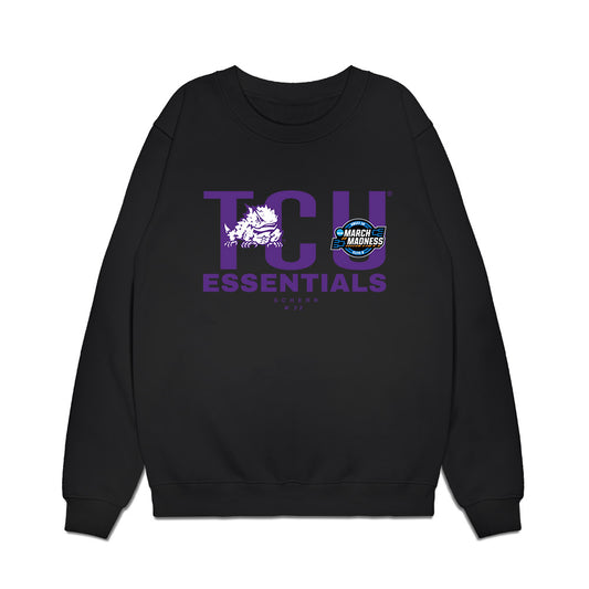 TCU - NCAA Women's Basketball : Maddie Scherr - NCAA® March Madness® Essentials Elite 8 Premium Crewneck Sweatshirt-0