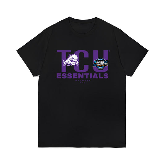 TCU - NCAA Women's Basketball : Natalie Mazurek - NCAA® March Madness® Essentials Elite 8 Premium T-Shirt-0