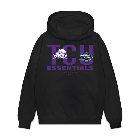 TCU - NCAA Women's Basketball : Natalie Mazurek - NCAA® March Madness® Essentials Elite 8 Premium Hooded Sweatshirt-0