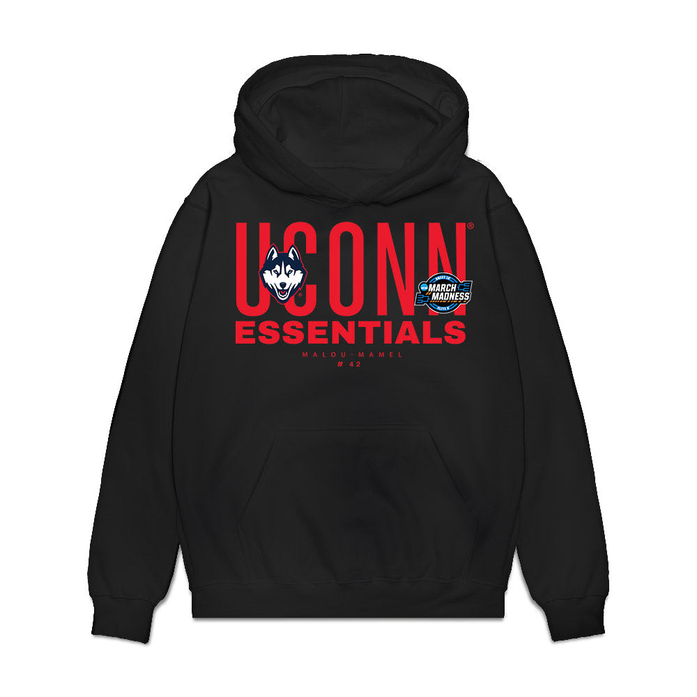 UConn - NCAA Women's Basketball : Gandy Malou-Mamel - NCAA® March Madness® Essentials Elite 8 Premium Hooded Sweatshirt-0