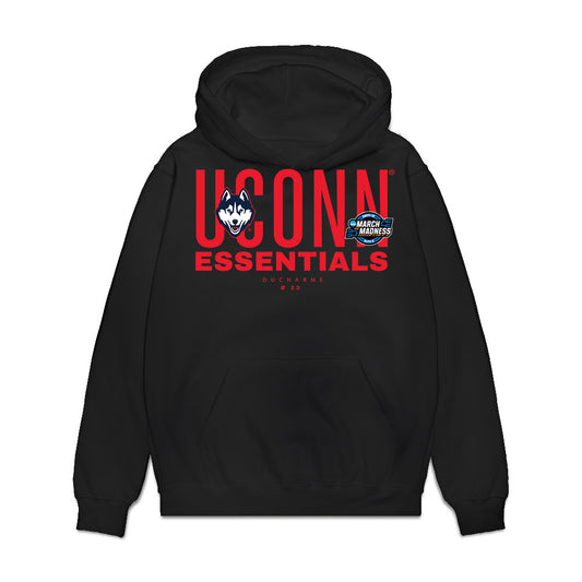 UConn - NCAA Women's Basketball : Caroline Ducharme - NCAA® March Madness® Essentials Elite 8 Premium Hooded Sweatshirt-0