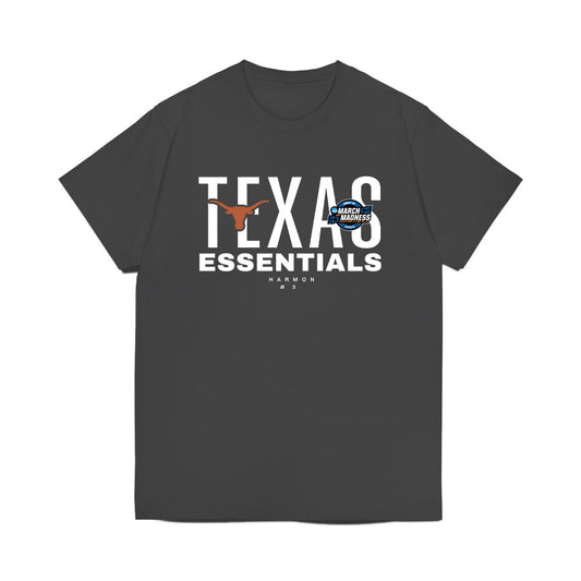 Texas - NCAA Women's Basketball : Rori Harmon - NCAA® March Madness® Essentials Elite 8 Premium T-Shirt-0