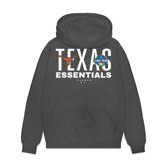 Texas - NCAA Women's Basketball : Rori Harmon - NCAA® March Madness® Essentials Final 4 Premium Hooded Sweatshirt-0
