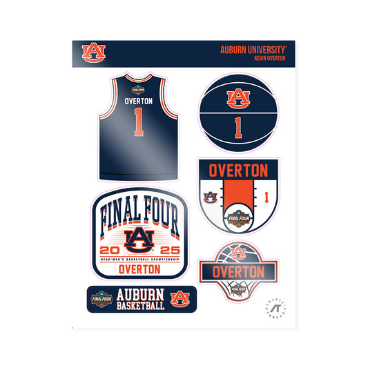 Auburn - NCAA Men's Basketball : Kevin Overton - NCAA® March Madness® Final 4 Sticker Sheet-0