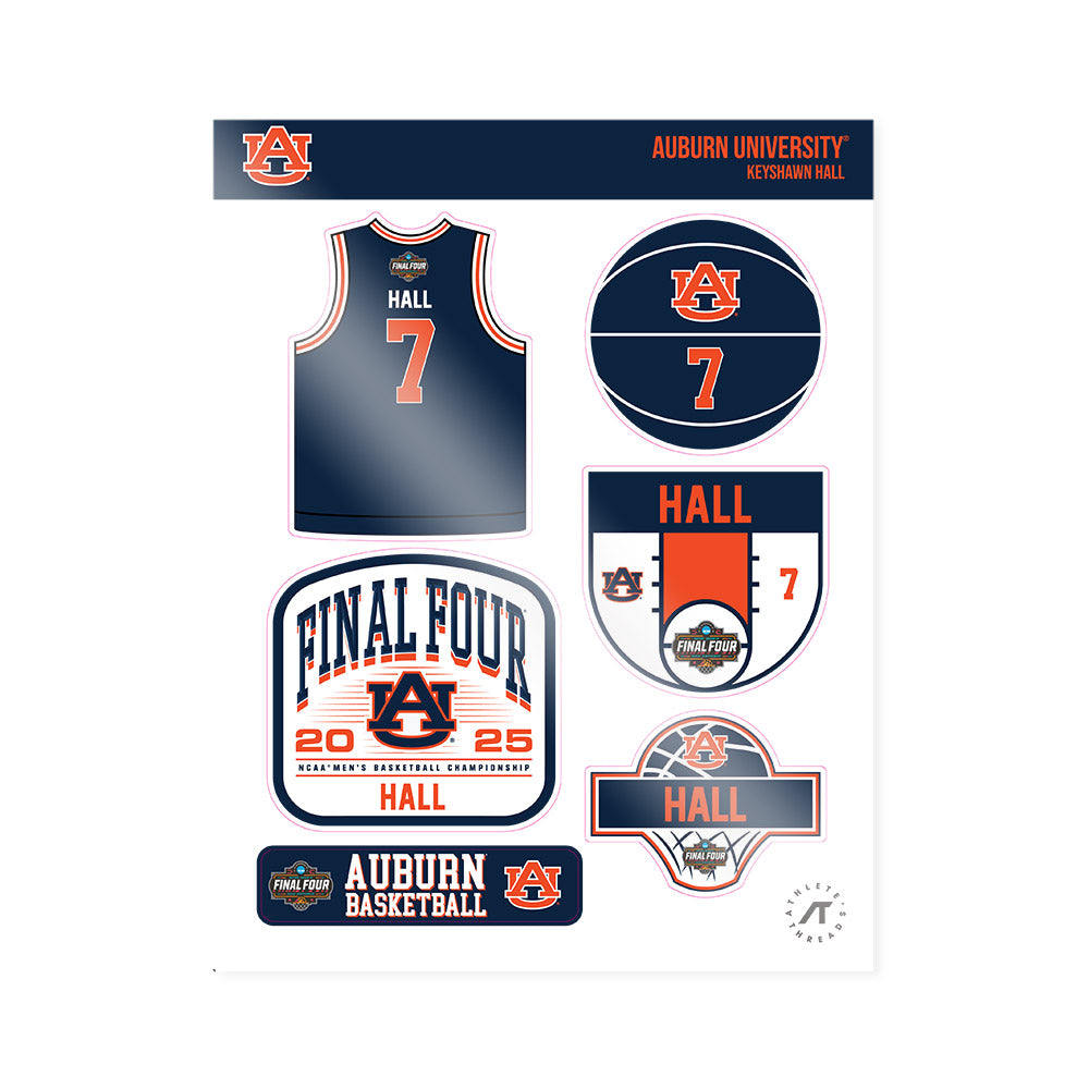 Auburn - NCAA Men's Basketball : Keyshawn Hall - NCAA® March Madness® Final 4 Sticker Sheet-0