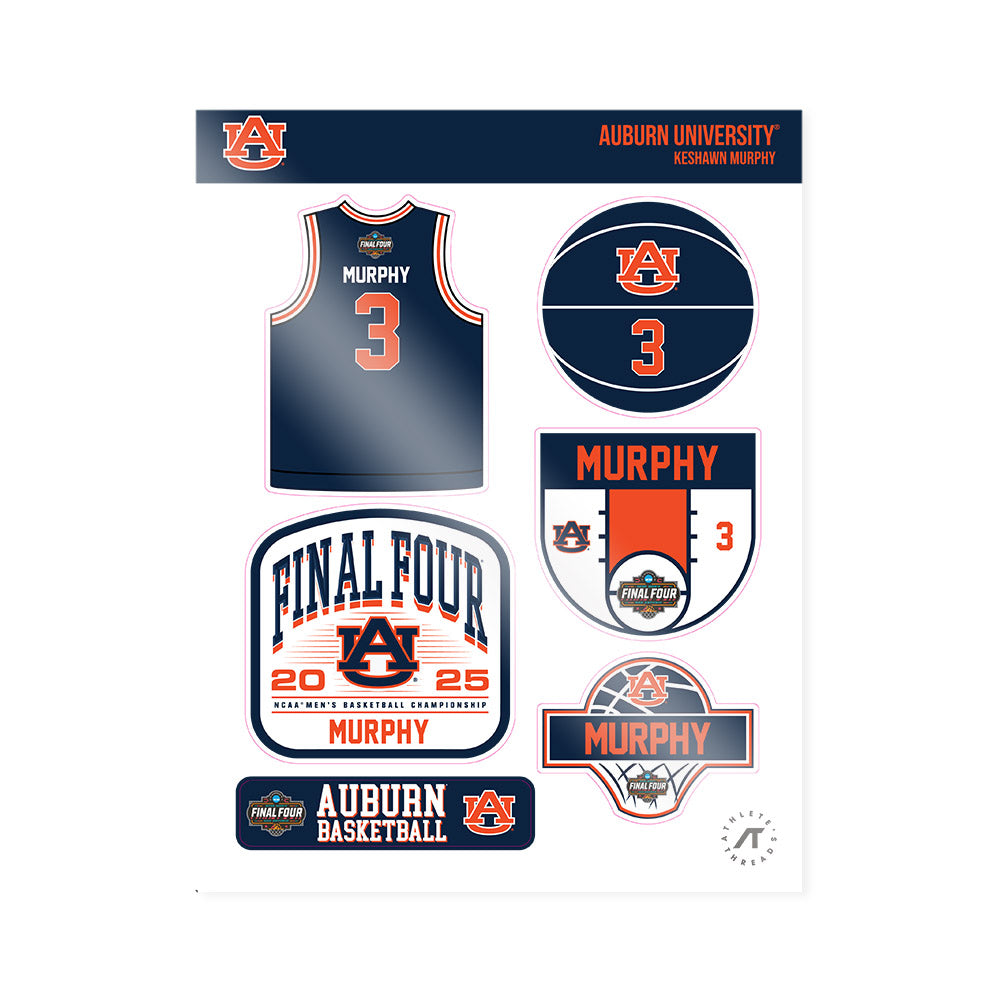 Auburn - NCAA Men's Basketball : KeShawn Murphy - NCAA® March Madness® Final 4 Sticker Sheet-0