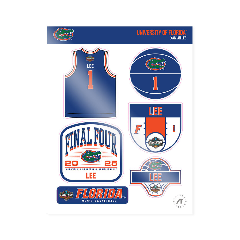 Florida - NCAA Men's Basketball : Xaivian Lee - NCAA® March Madness® Final 4 Sticker Sheet-0
