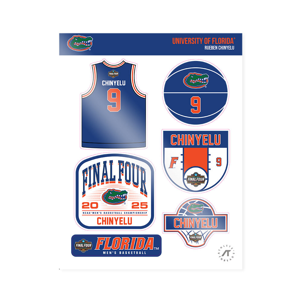 Florida - NCAA Men's Basketball : Rueben Chinyelu - NCAA® March Madness® Final 4 Sticker Sheet-0