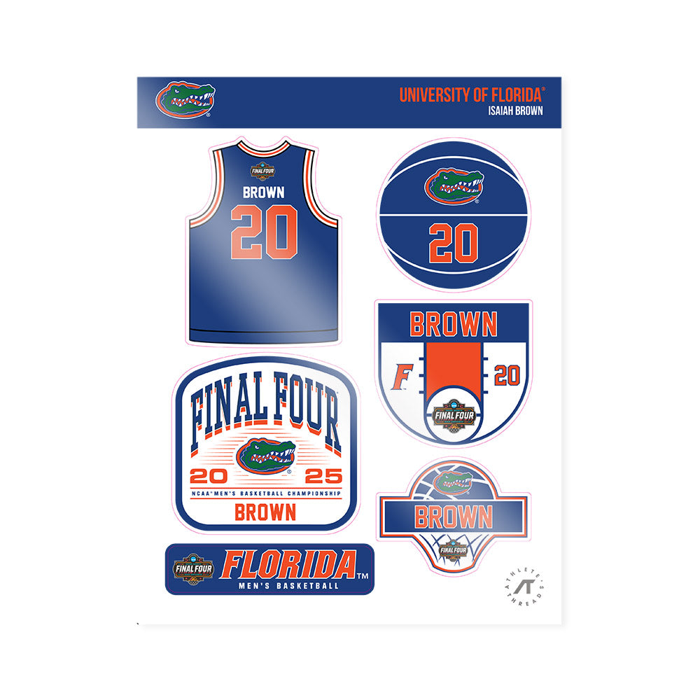 Florida - NCAA Men's Basketball : Isaiah Brown - NCAA® March Madness® Final 4 Sticker Sheet-0