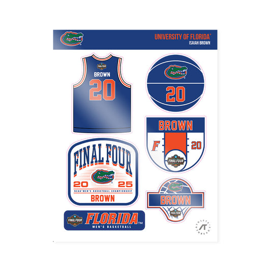 Florida - NCAA Men's Basketball : Isaiah Brown - NCAA® March Madness® Final 4 Sticker Sheet-0