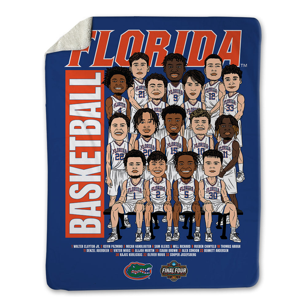 Florida - NCAA Men's Basketball : - NCAA® March Madness® Final 4 Caricature Blanket-0