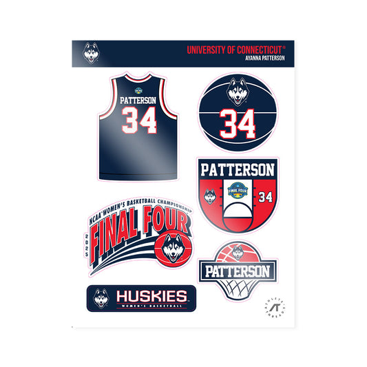 UConn - NCAA Women's Basketball : Ayanna Patterson - NCAA® March Madness® Final 4 Sticker Sheet-0