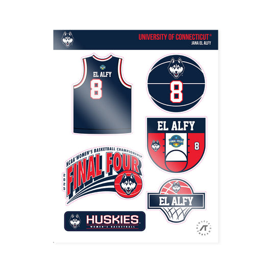 UConn - NCAA Women's Basketball : Jana El Alfy - NCAA® March Madness® Final 4 Sticker Sheet-0