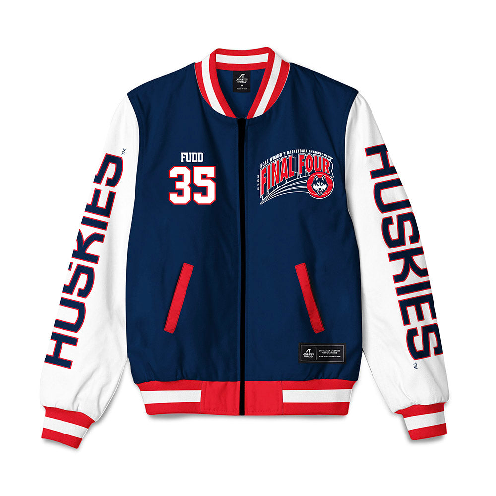 UConn - NCAA Women's Basketball : Azzi Fudd - NCAA® March Madness® Final 4 Bomber Jacket-0