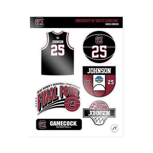 South Carolina - NCAA Women's Basketball : Raven Johnson - NCAA® March Madness® Final 4 Sticker Sheet-0