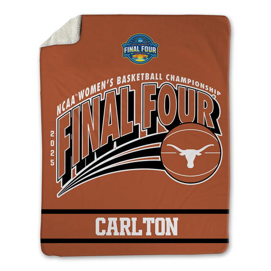 Texas - NCAA Women's Basketball : Justice Carlton - NCAA® March Madness® Final 4 Blanket-0