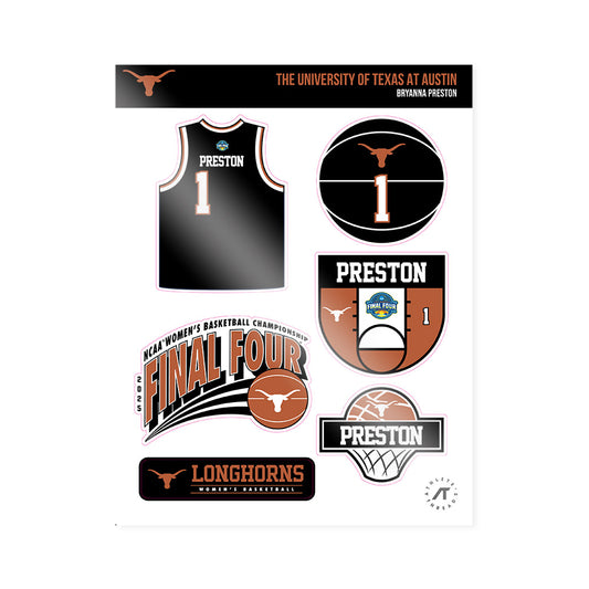 Texas - NCAA Women's Basketball : Bryanna Preston - NCAA® March Madness® Final 4 Sticker Sheet-0