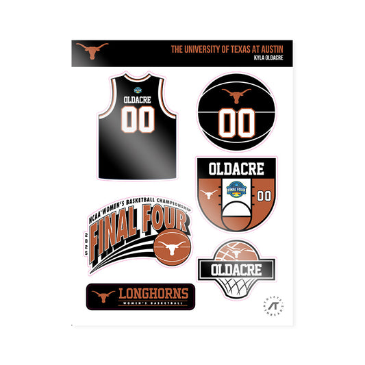 Texas - NCAA Women's Basketball : Kyla Oldacre - NCAA® March Madness® Final 4 Sticker Sheet-0
