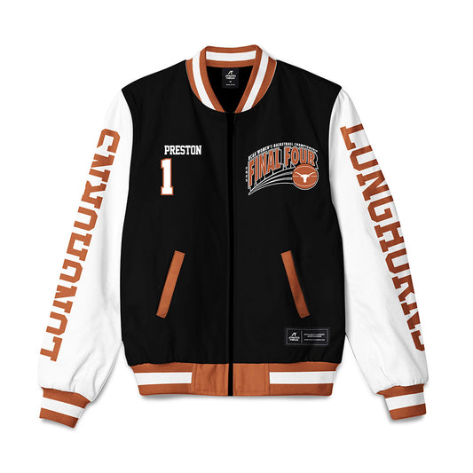 Texas - NCAA Women's Basketball : Bryanna Preston - NCAA® March Madness® Final 4 Bomber Jacket-0