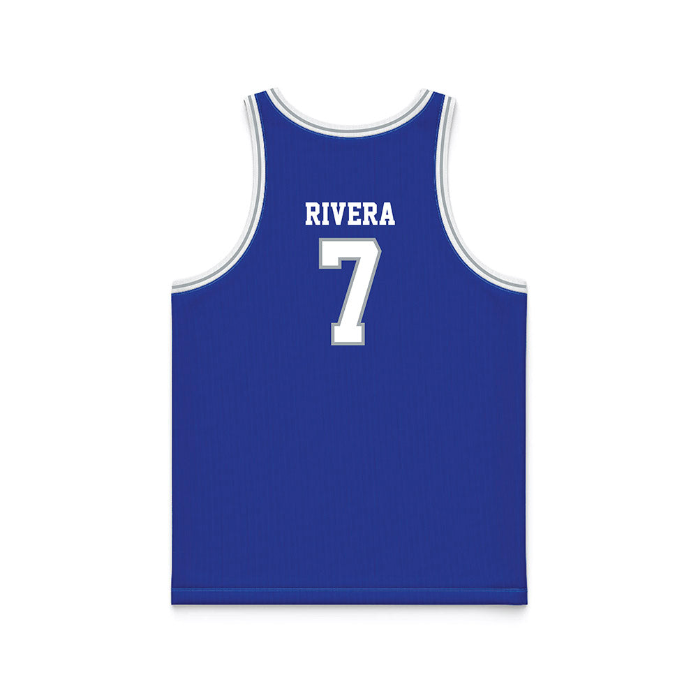 Seton Hall - NCAA Men's Basketball : Joshua Rivera - Blue Basketball Jersey-1
