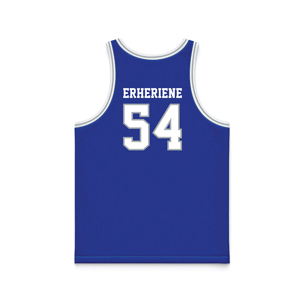 Seton Hall - NCAA Men's Basketball : Godswill Erheriene - Blue Basketball Jersey-1