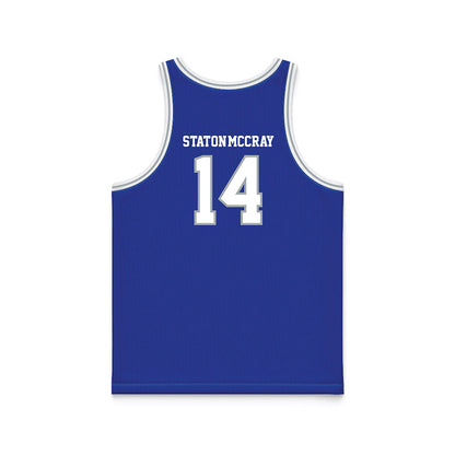 Seton Hall - NCAA Men's Basketball : AJ Staton-McCray - Blue Basketball Jersey-1
