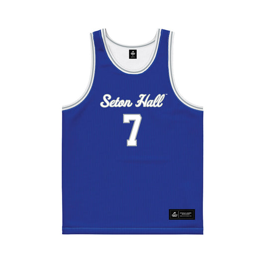 Seton Hall - NCAA Men's Basketball : Joshua Rivera - Blue Basketball Jersey-0