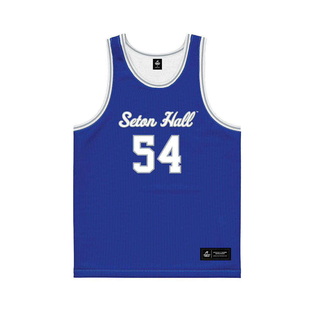 Seton Hall - NCAA Men's Basketball : Godswill Erheriene - Blue Basketball Jersey-0