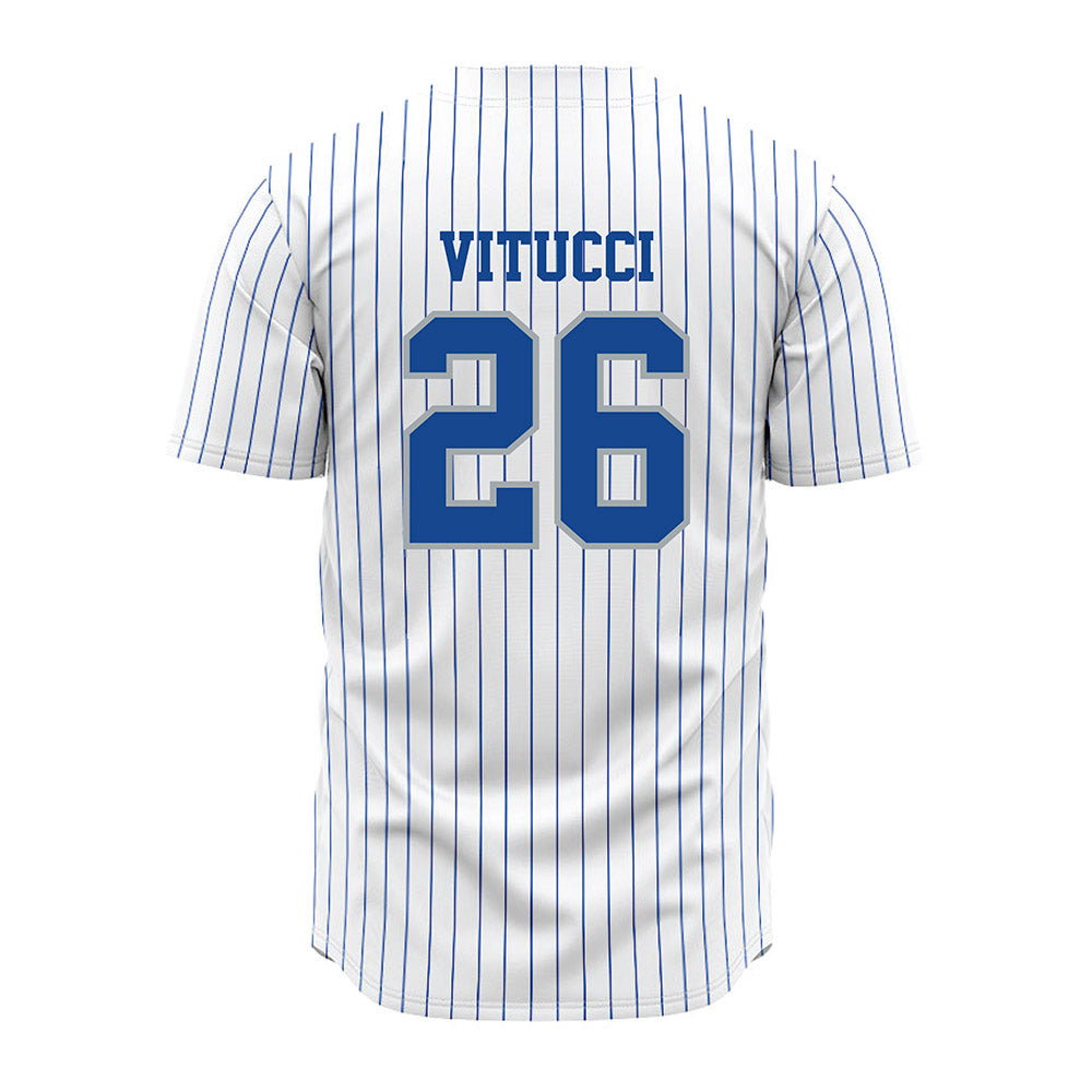 Seton Hall - NCAA Baseball : John Vitucci - White Jersey-1