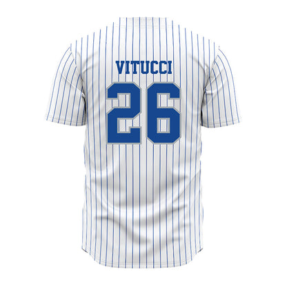 Seton Hall - NCAA Baseball : John Vitucci - White Jersey-1