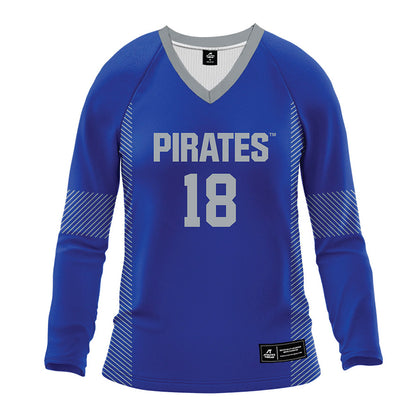Seton Hall - NCAA Women's Volleyball : Sadie Reich - Blue Volleyball Jersey-0