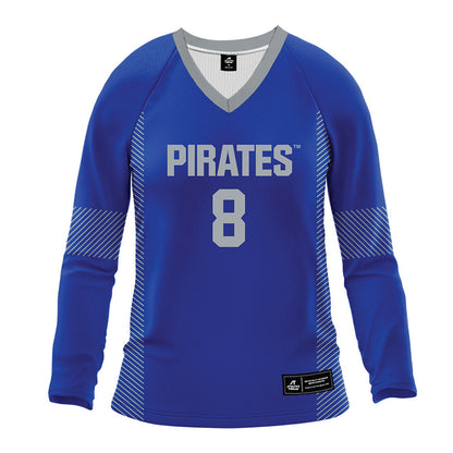 Seton Hall - NCAA Women's Volleyball : Alexis Opland - Blue Volleyball Jersey-0