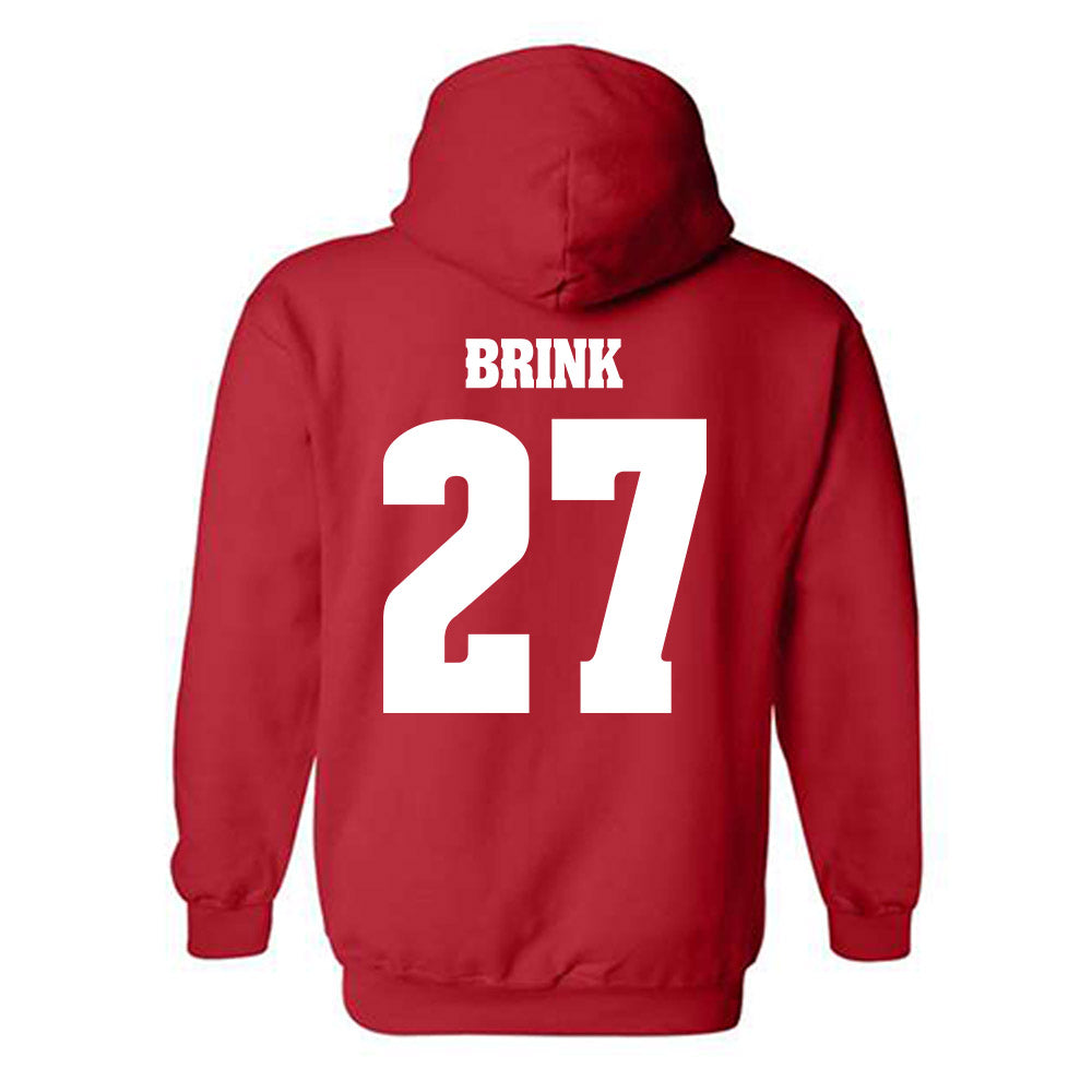 Wisconsin - NCAA Men's Ice Hockey : Finn Brink - Classic Shersey Hooded Sweatshirt-1