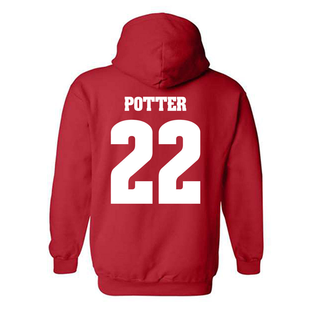 Wisconsin - NCAA Women's Ice Hockey : Laney Potter - Classic Shersey Hooded Sweatshirt-1