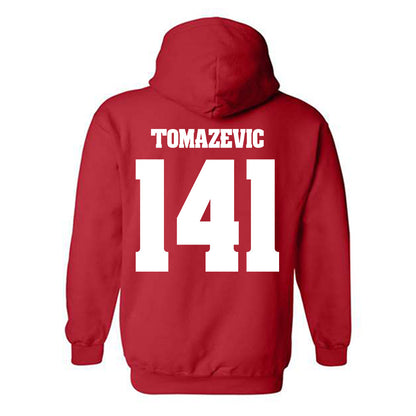 Wisconsin - NCAA Wrestling : Peter Tomazevic - Classic Shersey Hooded Sweatshirt-1