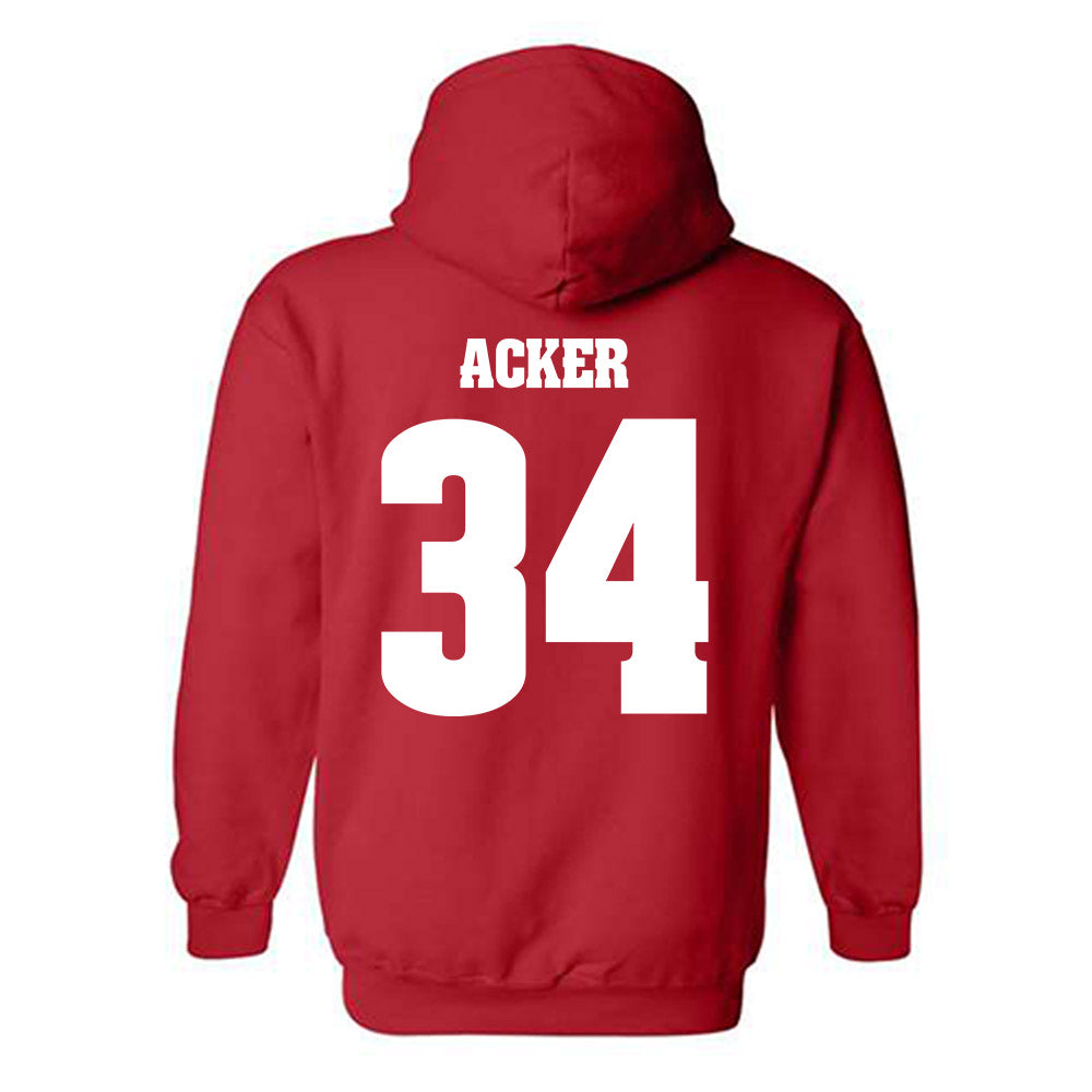 Wisconsin - NCAA Football : Jackson Acker - Classic Shersey Hooded Sweatshirt-1