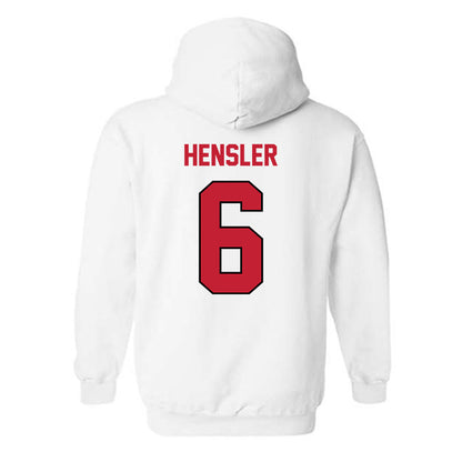Wisconsin - NCAA Men's Ice Hockey : Logan Hensler - Classic Shersey Hooded Sweatshirt-1