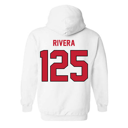 Wisconsin - NCAA Wrestling : Nicolar Rivera - Classic Shersey Hooded Sweatshirt-1